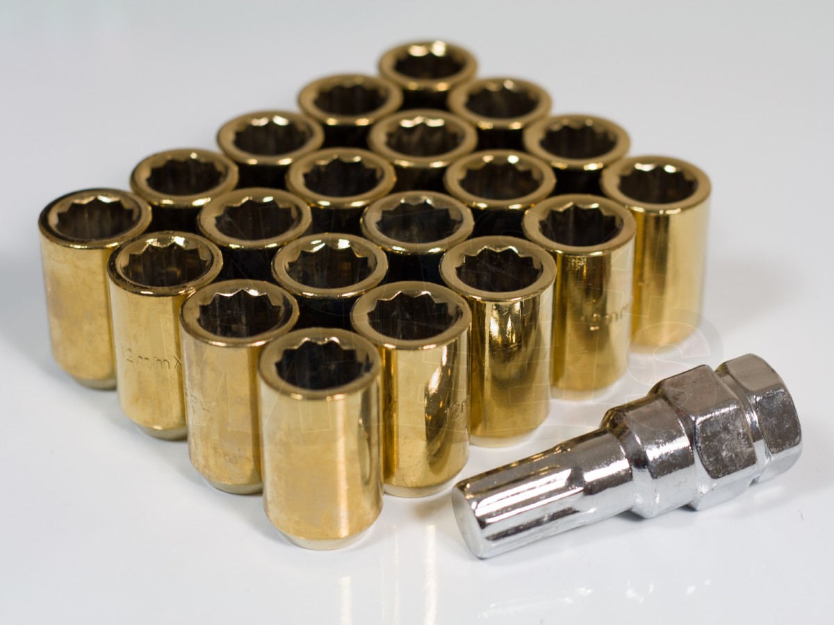 M12x1.5 Gold Tuner Nuts 60 Degree Taper