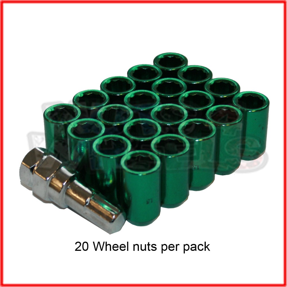 M12x1.25 Green Tuner Nuts 60 Degree Taper