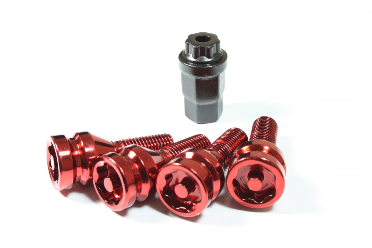 Locking Bolts M12x1.5 Red 60 Degree Tapered Seat