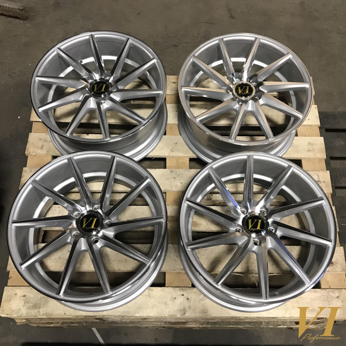 6Performance ESH Silver with Polished Face 18x8.0 5x112 ET45 - Set of 4 