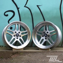 White Label Parallel 19x8.5 & 19x10.0 ET15 & ET20 5x120 Staggered Set of 4 - Machined Face & Lip with Silver