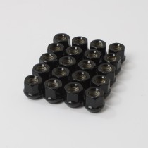 Open End 60 Degree Wheel Nuts, 19mm Hex, Chrome or Black - Set of 20