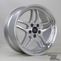 White Label Parallel 19x8.5 ET15 5x120 - Machined Face & Lip with Silver