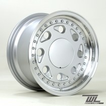 White Label Teardrop  - 15x8.0 ET25 4x100 - Silver with Polished Lip