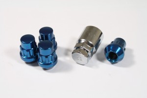 LOCKNUTS, SET4, 12x1.25, BLUE, 60d c/w Key Close