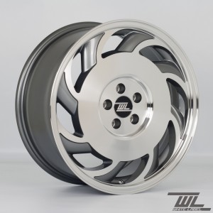 White Label C4 17x7.5 ET35 5x100 Gunmetal with Polished Face 