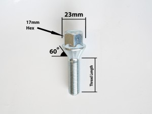 Extended Length 60 Degree Tapered Seat Bolts