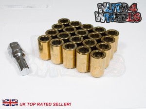 M12x1.25 Gold Tuner Nuts 60 Degree Taper