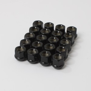 Open End 60 Degree Wheel Nuts, 19mm Hex, Chrome or Black - Set of 20