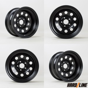 HARDLINE Modular Steel Wheels - 16x8.0, ET-35, 5x165.1 - Gloss Black - Set of 4
