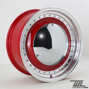 White Label Smoothie - 17x7.5 ET30 5x100 & 5x112 - Red, Polished and Chrome
